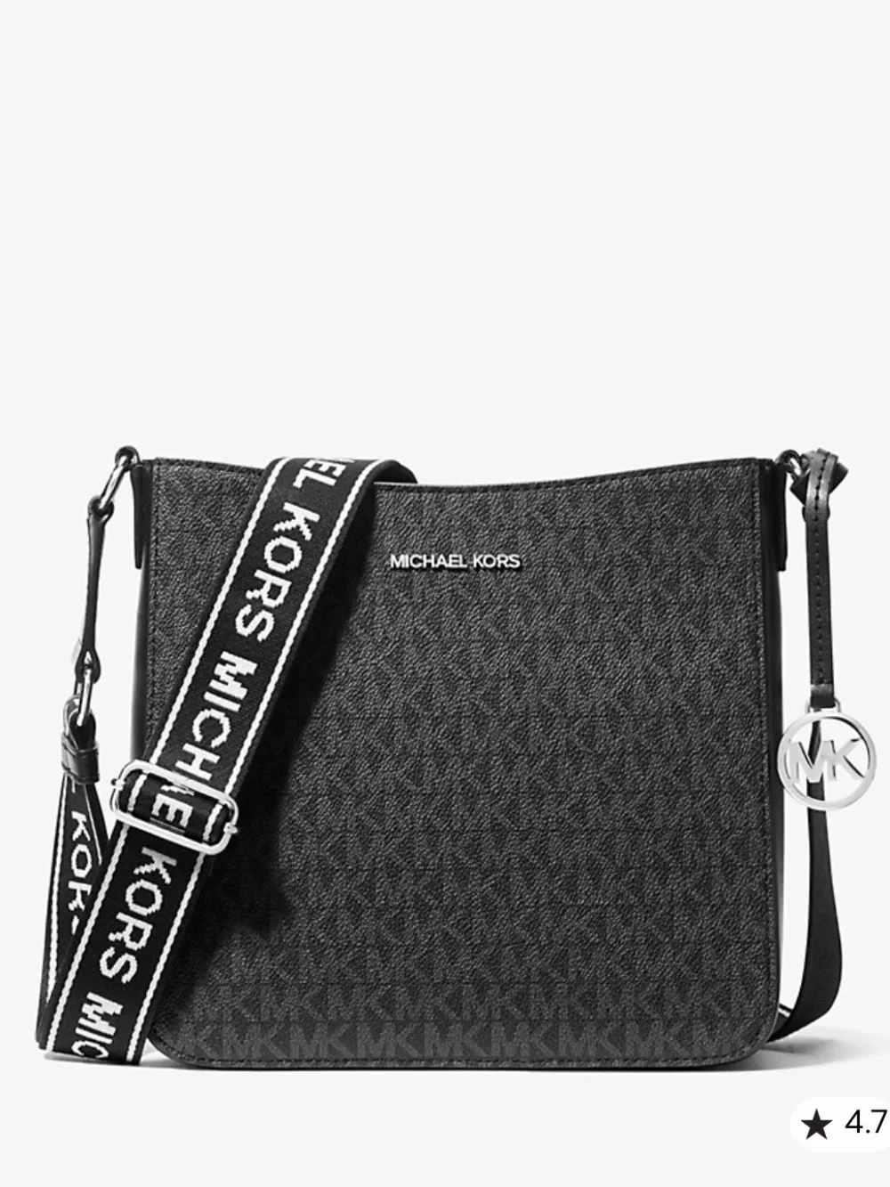 Michael Kors Black Logo-Print Crossbody with Branded Strap